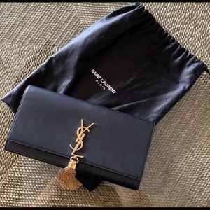 IVES SAINT LAURENT KATE TASSLE CLUTCH YSL